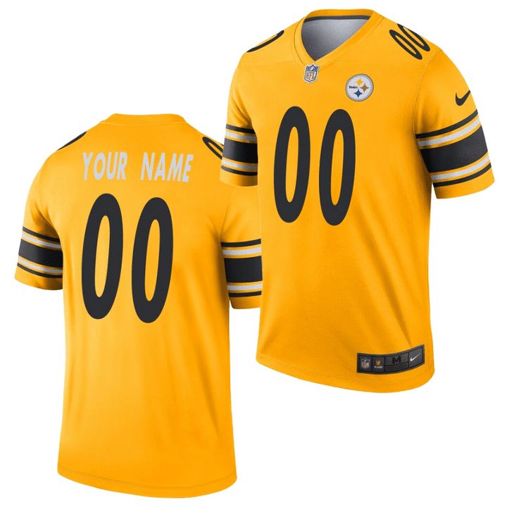 Men Pittsburgh Steelers Custom Nike Gold Inverted Legend NFL Jersey